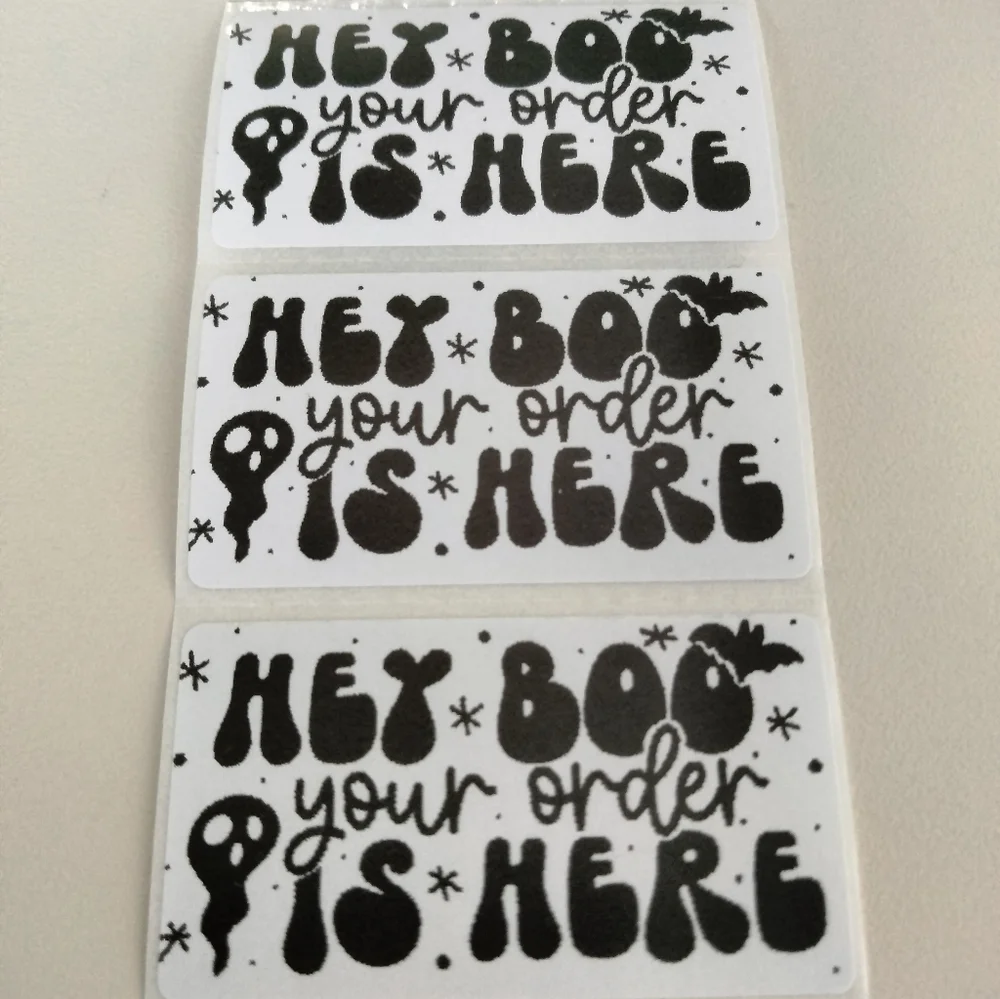 💙100 Hey Boo- Shipping Labels Thermal Packaging Stickers 2.25